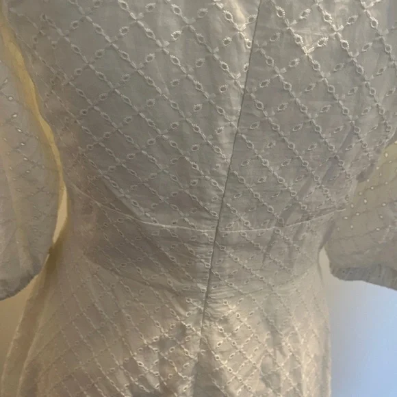 o.p.t Chic White Midi Dress with Puff Sleeves - Picture 7 of 10